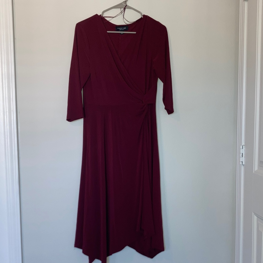 Wine Long Sleeve Dress